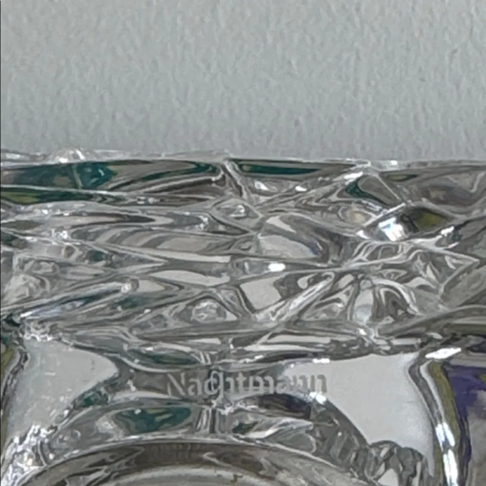 Clear Bavarian Glass Ice Cube Votive Candle Holder by Nachtmann - Picture 3 of 3